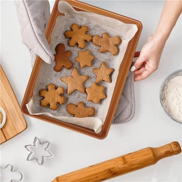 15''x11''x2'' Deep Large Half Sheet Cake Pan Set, 1/2 Size Rectangular 2-Piece - Picture 7 of 7